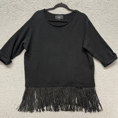 Suéter Line Cashmere para Mujer M Negro Lana de Cordero Mezcla de Yak Flecos Minimalista Foto 1 de 4