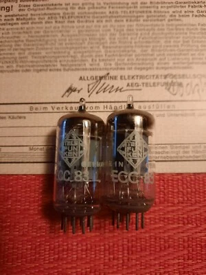 Telefunken Ecc 83 - Vintage Tubes Duo With Raute Germany - Bild 1 von 3