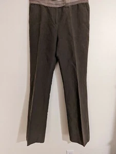 VTG Catherine Malandrino Women Pants 10 Long Green Cotton Linen Wide Leg Resort  - Picture 1 of 8