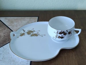 Vintage JAPANESE EGGSHELL PORCELAIN GEISHA LITHOPHANE TEA CUP AND SNACK PLATE - Picture 1 of 12