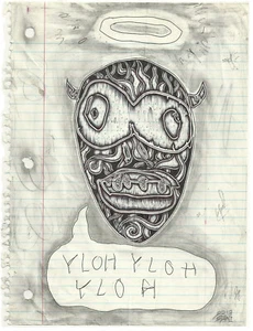Original JUSTIN AERNI Drawing circa 2013 dark art surreal : ABYSS FACE - Picture 1 of 1