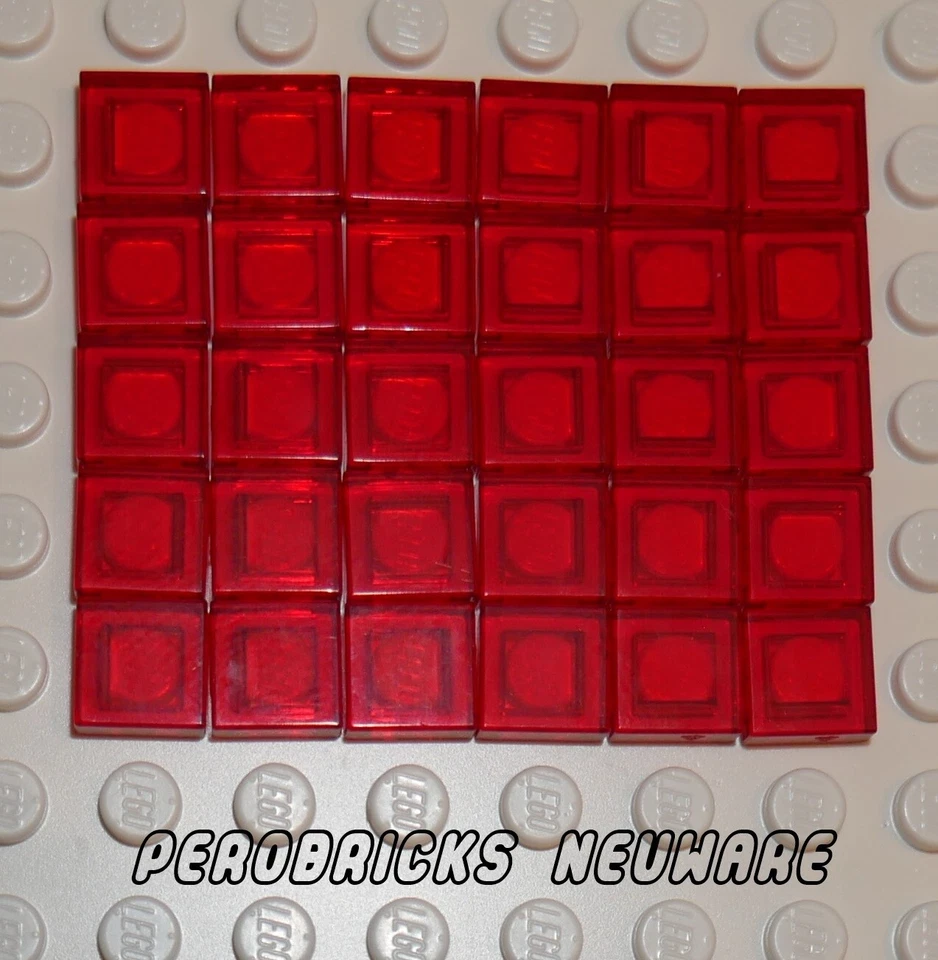 Lego 30 x Fliese/Fliesen 1x1 transparent rot #3070b NEUWARE - Bild 1 von 1