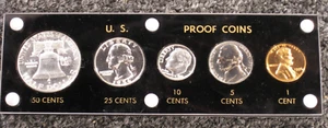 1956 Proof Set with Type 1 Half dollar - Hard Plastic Case - Picture 1 of 7