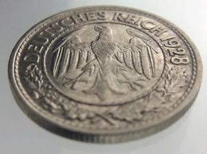 1928 Germany Fifty Reichspfennig KM# 49 Circulated Coin Nickel 994C - Picture 1 of 6