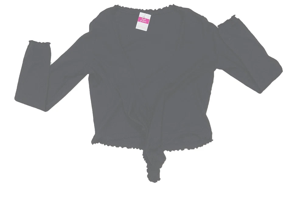 MD/LG FRESH PRODUCE NWT Black SIMPLE SHRUG cotton $49 tie front - Image 1 of 1