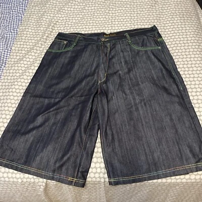 Pantalones Cortos Regal Para Hombres 42 Azul Oscuro Denim Jean Sueltos Y2K Continentes Bordados  Foto 1 de 4