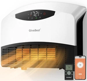 WiFi Electric Wall Heater with Remote 1500W Fast Heating for Large Rooms 3 Modes - Picture 1 of 11