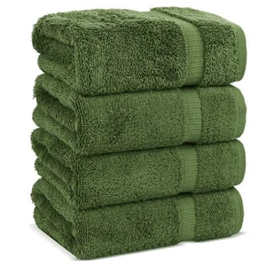 Moss 100% Cotton Turkish Hand Towels 4-Piece Set 16" x 30" - Picture 1 of 4