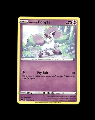 Ponyta Rapidash Galarian Pokemon Card! Holo/Reverse Holo Rare V Promo Cards! - Image 1 of 2