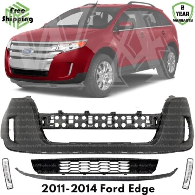 Front Bumper Cover Fascia & Lower Grille Kit For 2011-2014 Ford Edge - Image 1 of 4