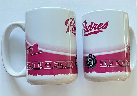 Set of 2 MLB San Diego Padres 15 Oz Jumbo Coffee Tea Mugs Cups Mom Cover