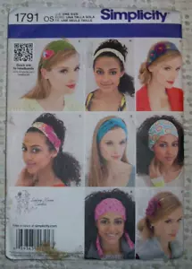 Simplicity Vintage Sewing Pattern 1791 Set of Headbands Lindsay Mason Couture - Picture 1 of 2