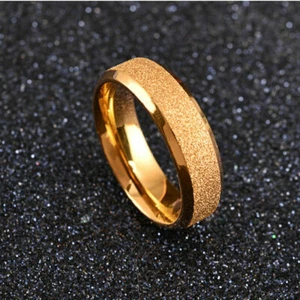 US SELLER STAINLESS STEEL Frosted Glittery Gold WEDDING Thumb SIZE 11 BAND RING - Picture 1 of 1