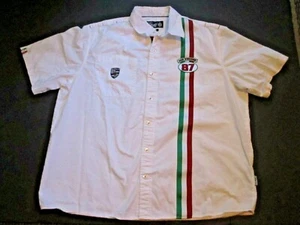 Eight 732 Men's Size 3XL 8732 white green red button down Shirt j229 - Picture 1 of 2