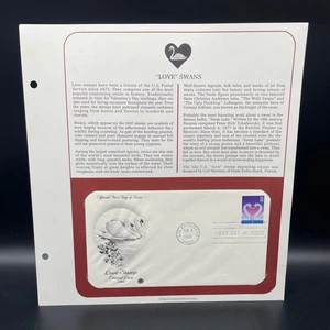 1997 First Day Cover Love Swans Carl Herman PCS Info Sheet $6 Flat Comb Ship - Picture 1 of 1
