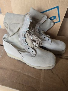 Botas de combate Wellco Footwear militares de EE. UU. para clima cálido, tostadas del desierto 7 anchas, nuevas en caja - Imagen 1 de 12