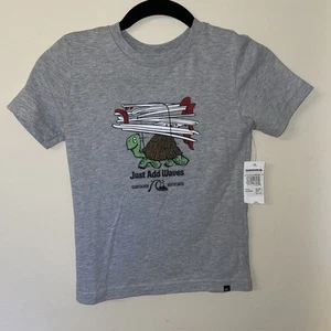 NWT Quicksilver Kids L 7 Just Add Waves Grey Tshirt Curious Adventure - Picture 1 of 6