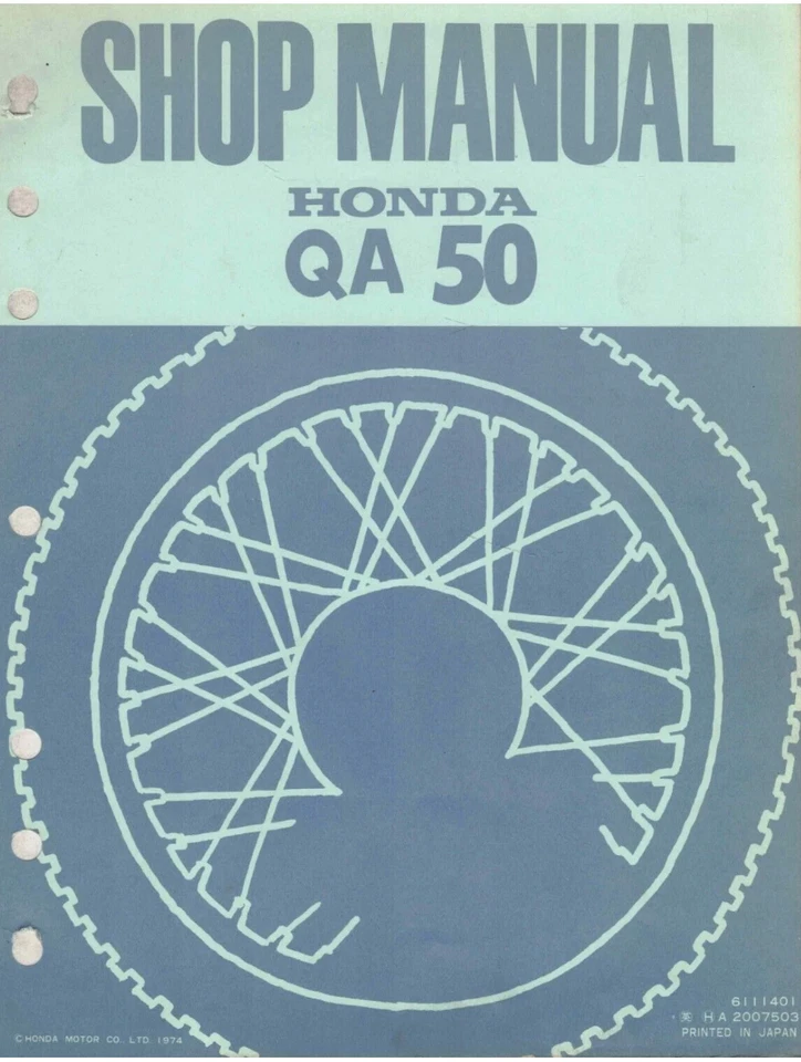 Manuale Di Riparazione OEM Per Honda Mini Bike QA50 1970 1975 6111401 - Immagine 1 di 1