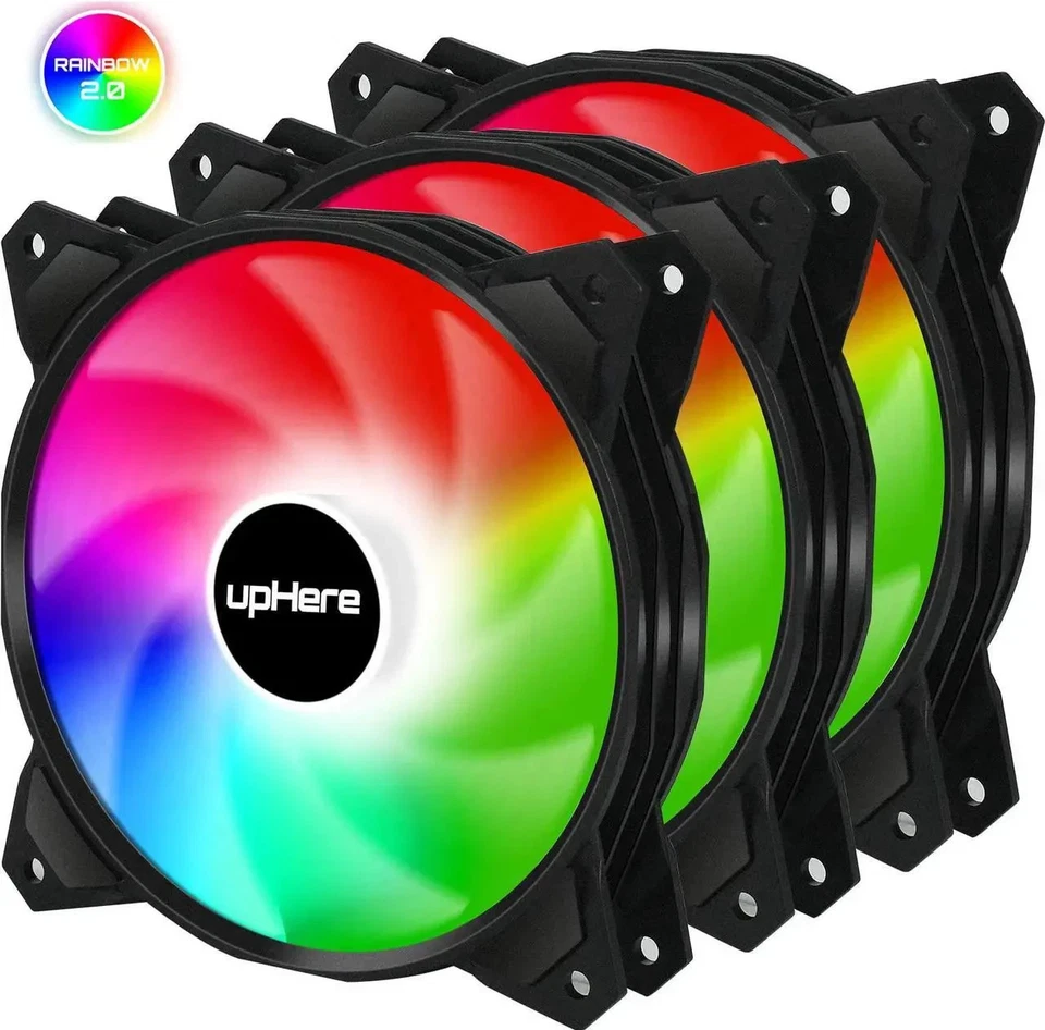 Pack of Three upHere Long Life 120mm RGB Case Fans PF120CF4-3 - Image 1 of 1