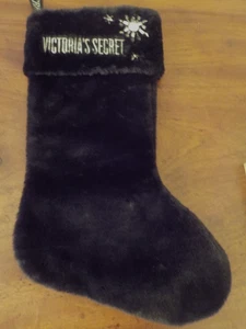 Victoria's Secret Holiday Plüschstrumpf schwarz bestickt/verziert Kunstfell - Bild 1 von 5