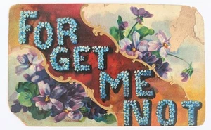 Antigua postal c 1908 OLVÍDAME NO publicada estampada DAÑOS - Imagen 1 de 2