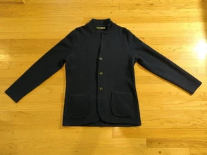 Maurizio Baldassari Brera Cardigan Maglione Uomo 50 Large Navy Lana Seta Maglia M53 - Foto 1 di 12