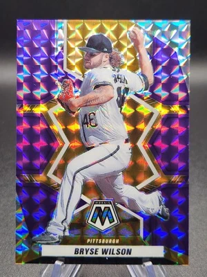 2022 Panini Mosaic Bryse Wilson Purple Mosaic /49 #95 Pittsbugh Pirates - Image 1 of 3