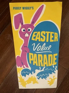 Vintage Piggly Wiggly OSTERN WERT 2-seitige Werbung 11,75 x 18 Zoll - Bild 1 von 2