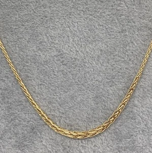 14k Yellow Gold Graduated Spiga Link 18 Inch Necklace - Picture 1 of 4