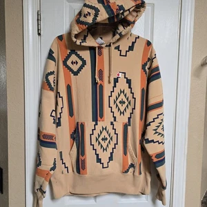 VINTAGE CHAMPION AZTEC HOODIE MENS SIZE L - Picture 1 of 7