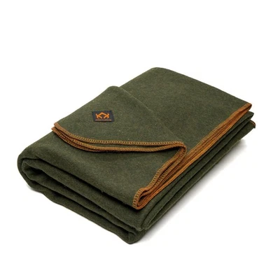 Arcturus Wool Blanket - 4.5 lbs, Warm, Washable, 64" x 88" (Olive Green) - Image 1 of 4