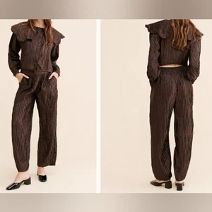 Free People Native Youth Crinkle Plisse Hose & Top Set Misses Größe Medium - Bild 1 von 16