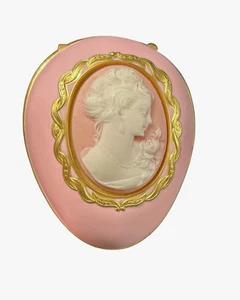 San Francisco Music Box Company Pink Gold Cameo Box Hinged Velvet Egg Works Test - Picture 1 of 10