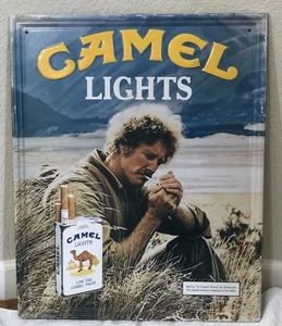 1983 Camel Lights Cigarettes Metal Sign RJ Reynolds Tobacco Co Vintage - Picture 1 of 11