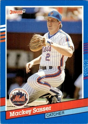 1991 Donruss MLB Baseball Card Mackey Sasser New York Mets #136 - Image 1 of 2