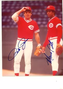 Pete Rose & Mario Soto Cincinnati Reds 8 x 10 Autograph Picture w/COA - Picture 1 of 1