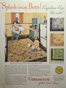 Alfombras con sello de oro Congoleo Saladino Egipcio Picardía Kearney anuncio impreso vintage 1933 - Imagen 1 de 4