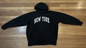 Brandy Melville Christy Black Hoodie “NEW YORK” Sweatshirt Long Sleeve P8 - Picture 1 of 12