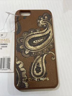 Michael Kors 行李箱棕色佩斯利印花皮革 iPhone 6 保护套 — 第 1/3 张图片