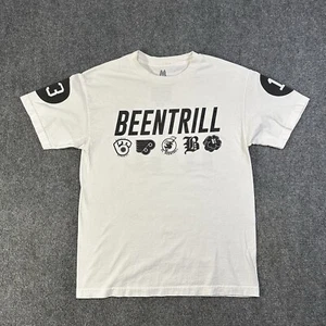 Been Trill Logos T-Shirt Medium Men’s White Designer Streetwear Avante Garde  - Picture 1 of 5