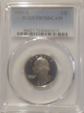 1991 S 25C Washington Quarter Proof PCGS PR70DCAM Cover