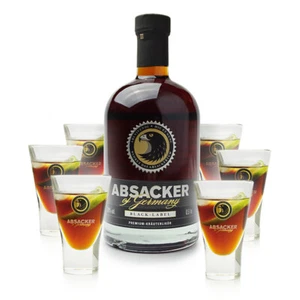 Absacker of Germany - Black Label Kräuterlikör (28% Vol) inkl. 6 Gläser | 0,5L - Bild 1 von 1