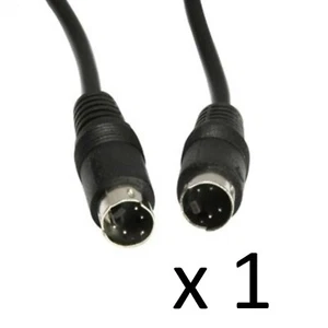 S-VHS S-Vidio Cable: (x1) S-Vidio M to S-Vidio M 1.5M (Black and Grey) - Picture 1 of 5