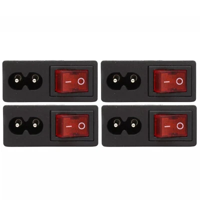 4pcs Power Socket IEC320 C8 2pin Male AC Power Cord Inlet Plug Jack Receptacle - Image 1 of 4