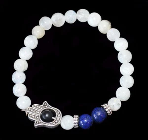 Pulsera Hamsa Howlite con Lapislázuli Energía Calmante Sanación Espiritual - Imagen 1 de 3