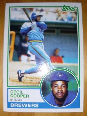1983 Topps Cecil Cooper Milwaukee Brewers Baseball Team Vtg Collectors Card #190 - Image 1 of 2