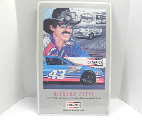 VINTAGE 1992 RICHARD PETTY CHAMPION SPARK PLUG NASCAR WINSTON CUP POSTER 12"x19" Cover