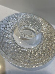"ORREFORS"- CRYSTAL VOTIVE DISCUS CANDLE HOLDER-BY LARS HELLSTEN