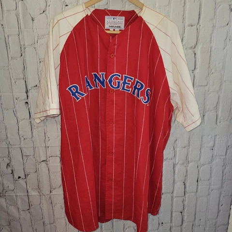 Vtg. Ivan "Pudge" Rodriguez #7 Mirage Pin Stripe Jersey Texas Rangers MLB sz. XL Cover