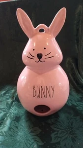 Rae Dunn Pink Bunny Bird Feeder - Picture 1 of 6